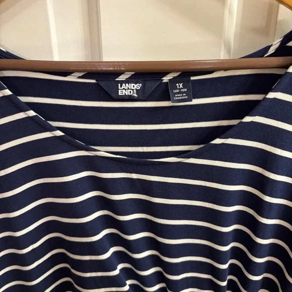 Lands' End Navy and White Midi Dress 1X NWOT - Picture 4 of 7